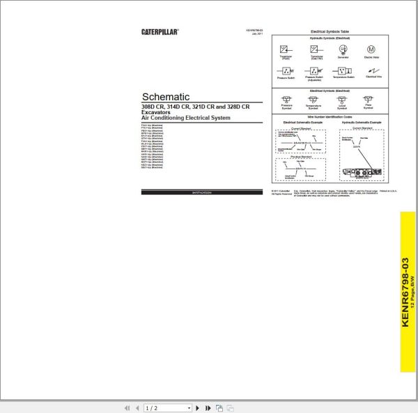 CAT Excavator 314D LCR SSZ Operation Service Manual and Schematics 3