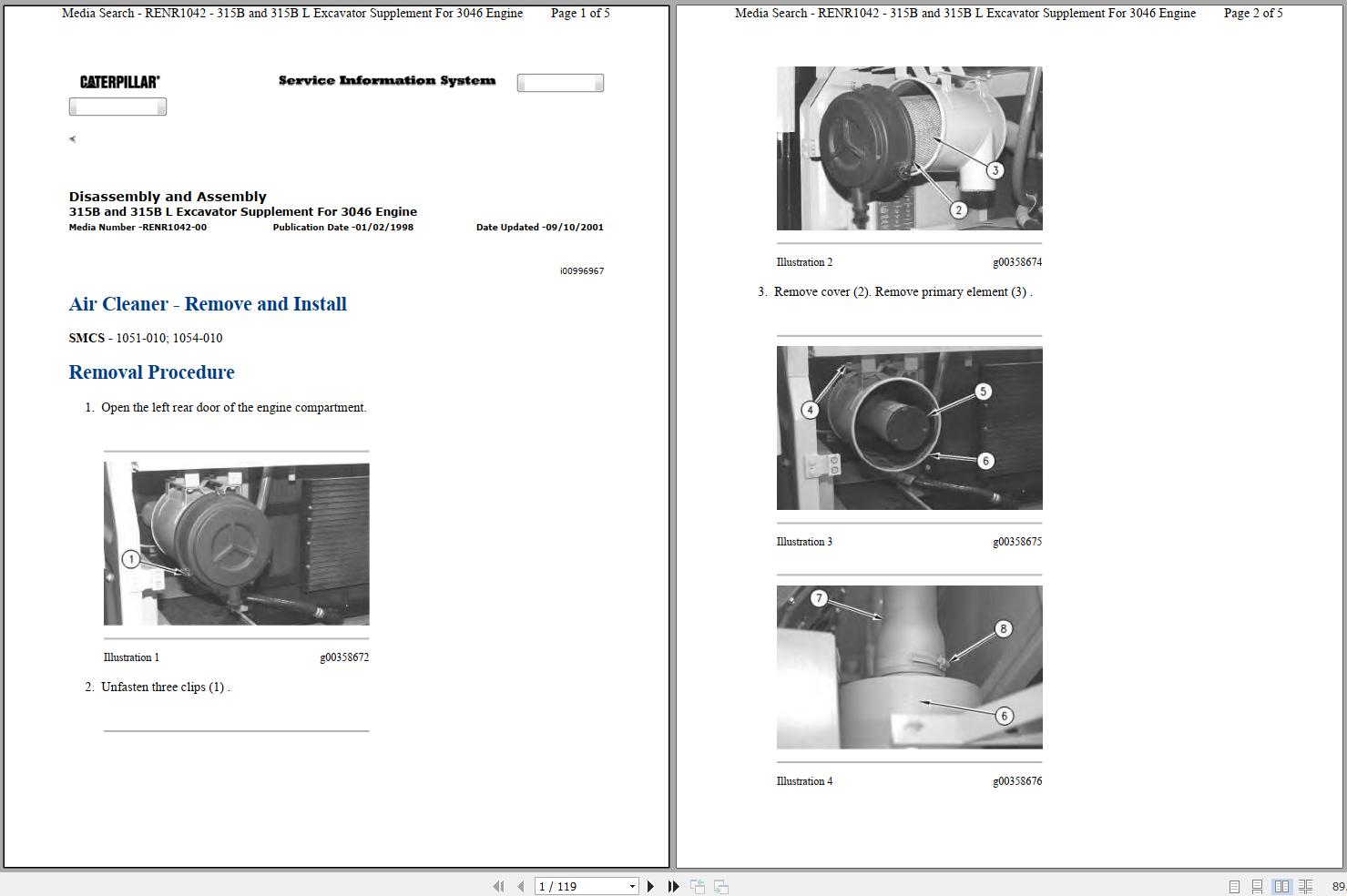 CAT Excavator 315B Operation Service Manual and Schematics 1