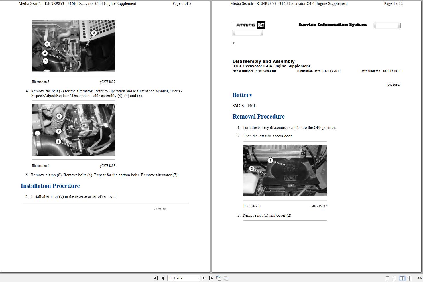 CAT Excavator 316E L DZW Operation Service Manual and Schematics 2