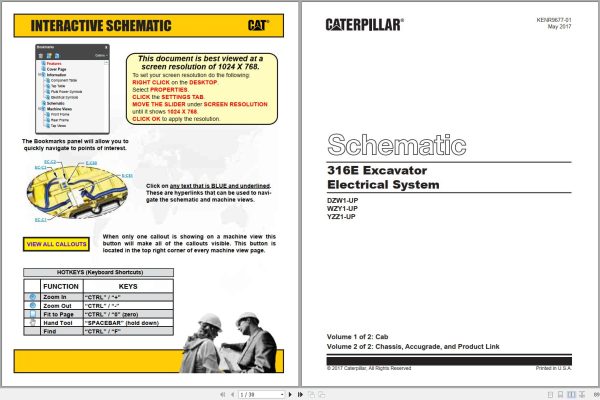 CAT Excavator 316E L DZW Operation Service Manual and Schematics 3