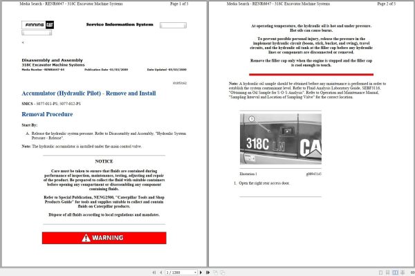 CAT Excavator 318C MDY Operation Service Manual and Schematics 1