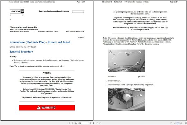 CAT Excavator 320C PAC Operation Service Manual and Schematics 1