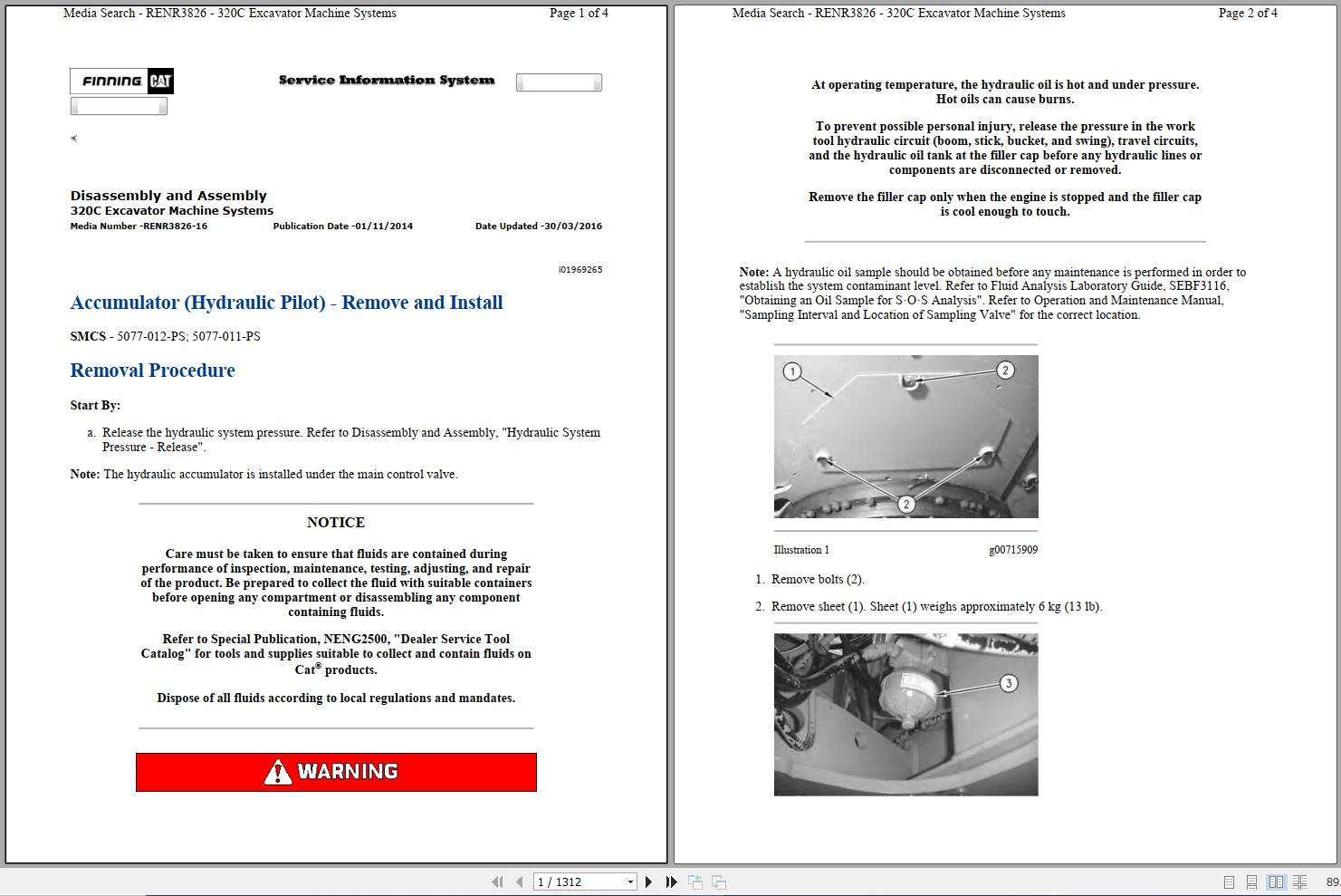 CAT Excavator 320C PAC Operation Service Manual and Schematics 1