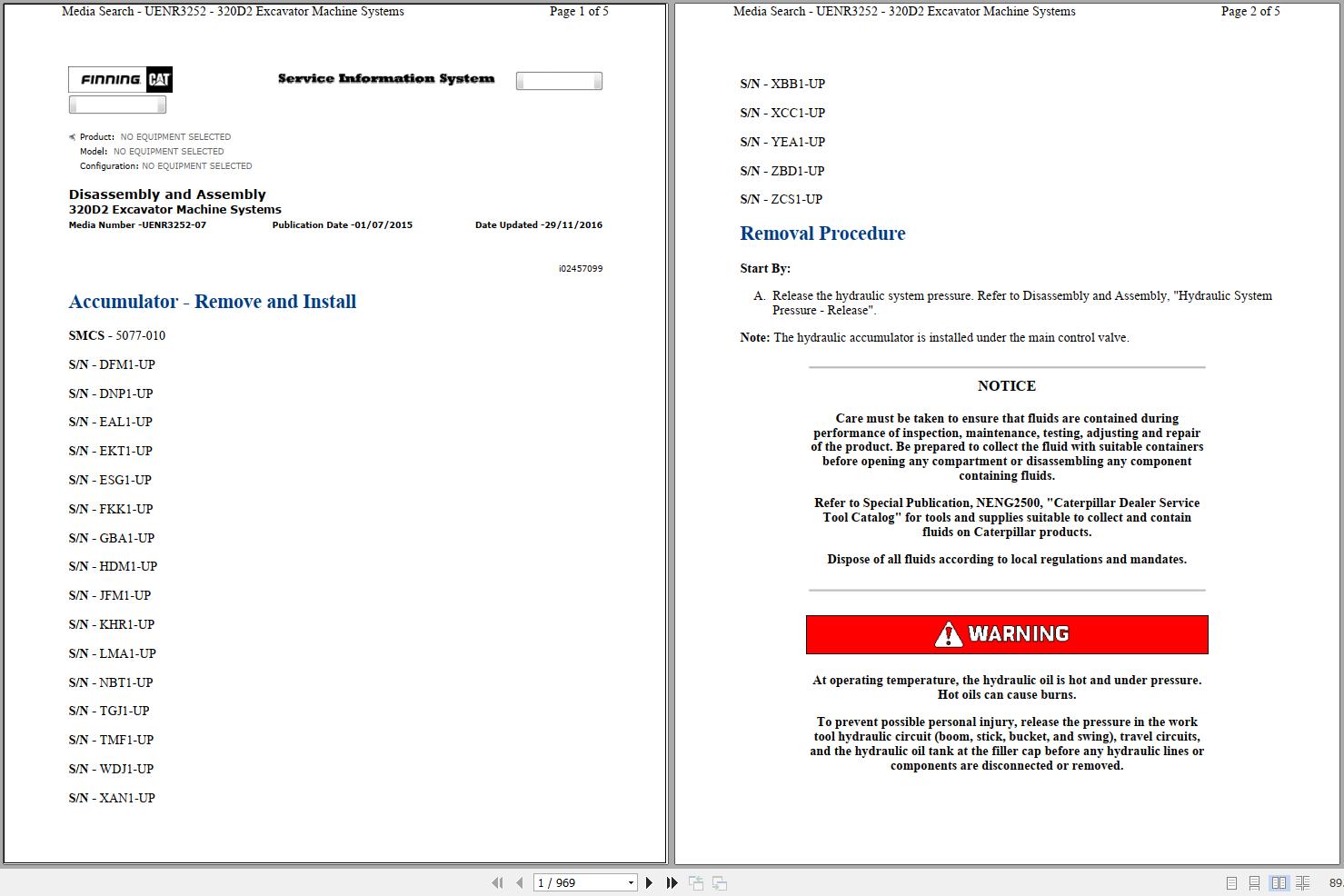 CAT Excavator 320D2 L PBB Operation Service Manual and Schematics 1
