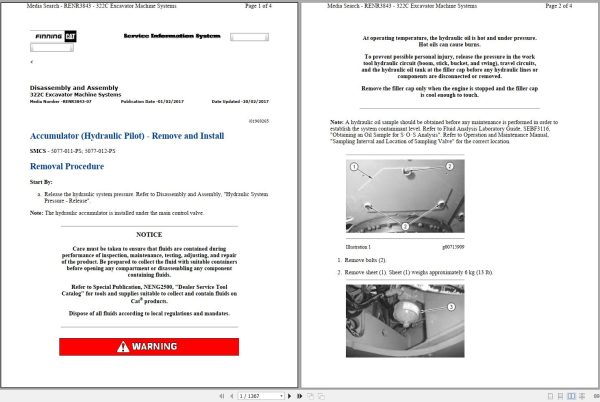 CAT Excavator 322C HEK Operation Service Manual and Schematics 1