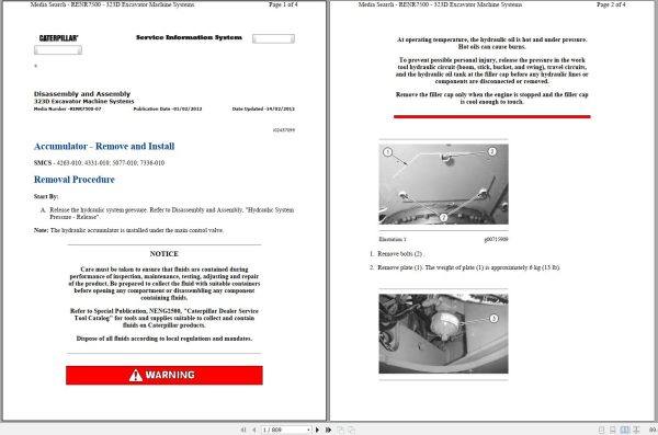 CAT Excavator 323D WNE Operation Service Manual and Schematics 1