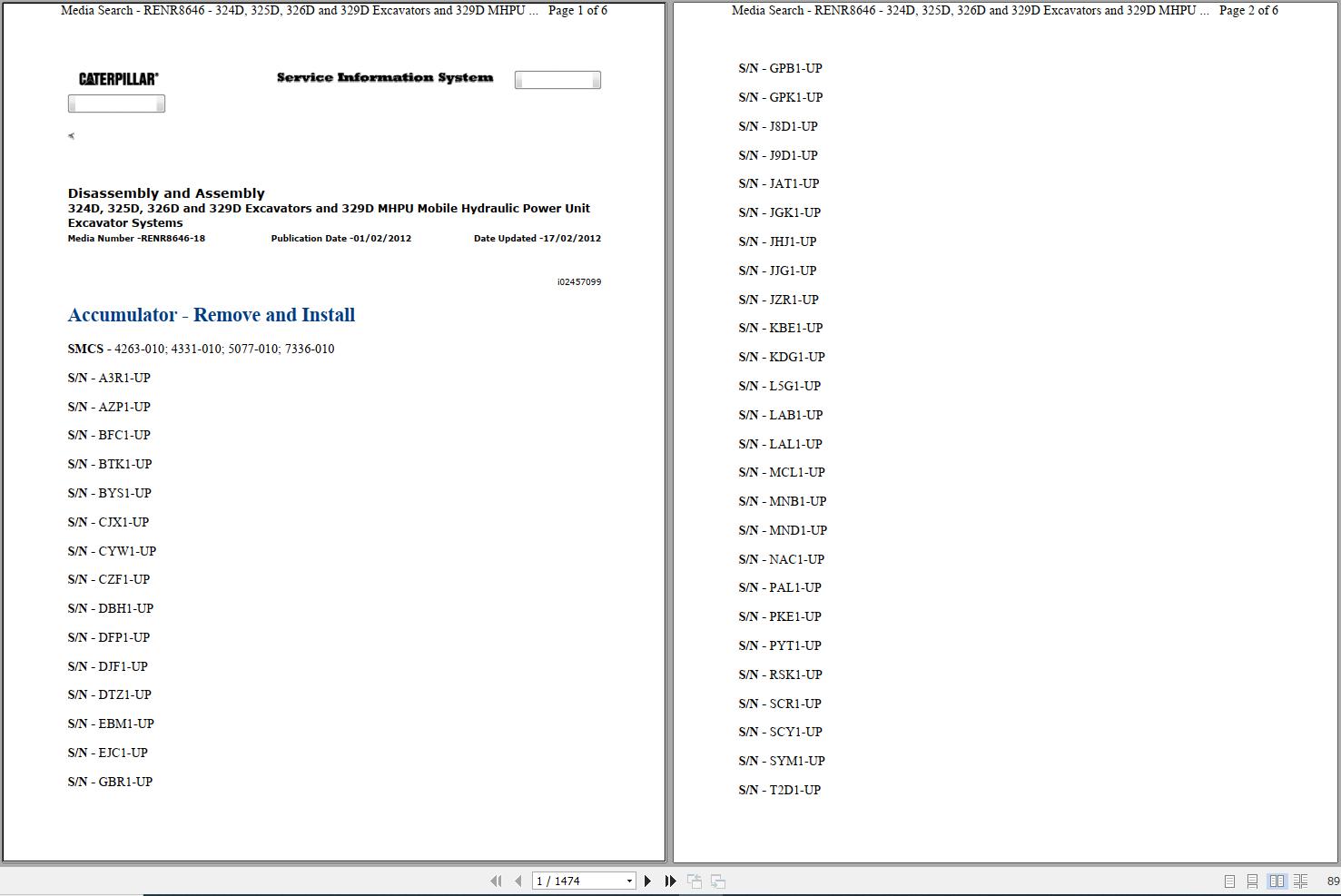 CAT Excavator 324D L JJG Operation Service Manual and Schematics 1