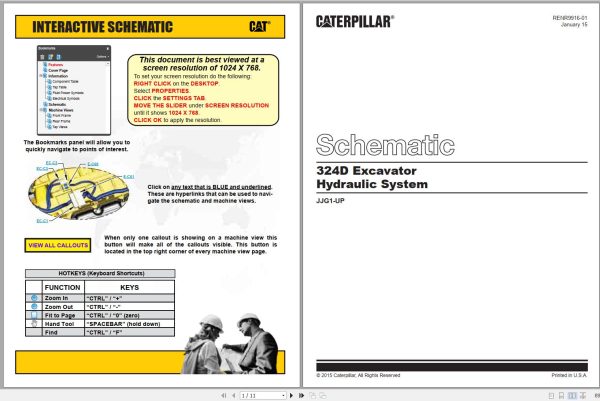 CAT Excavator 324D L JJG Operation Service Manual and Schematics 4