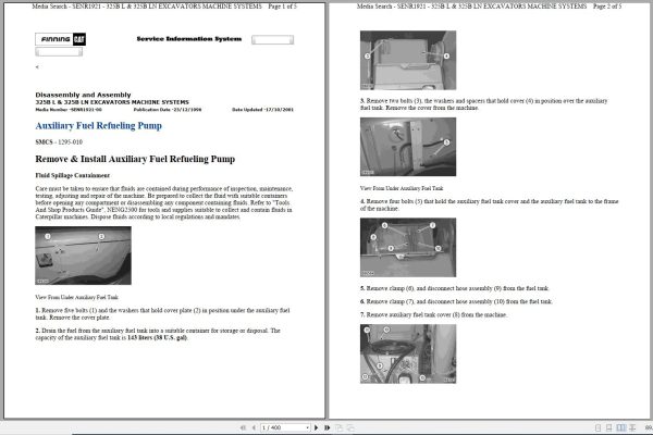 CAT Excavator 325B BL Operation Service Manual and Schematics 1