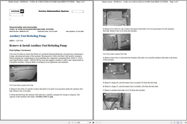 CAT Excavator 325B L 4DS Operation Service Manual and Schematics 1