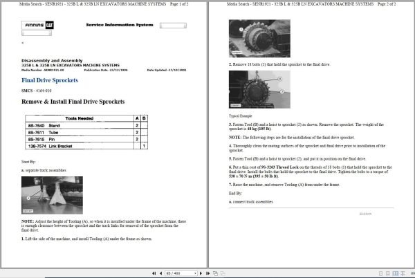 CAT Excavator 325B L 4DS Operation Service Manual and Schematics 2