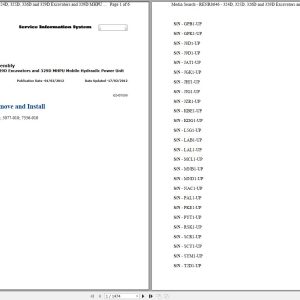 CAT Excavator 325D L PEH Operation Service Manual and Schematics 1