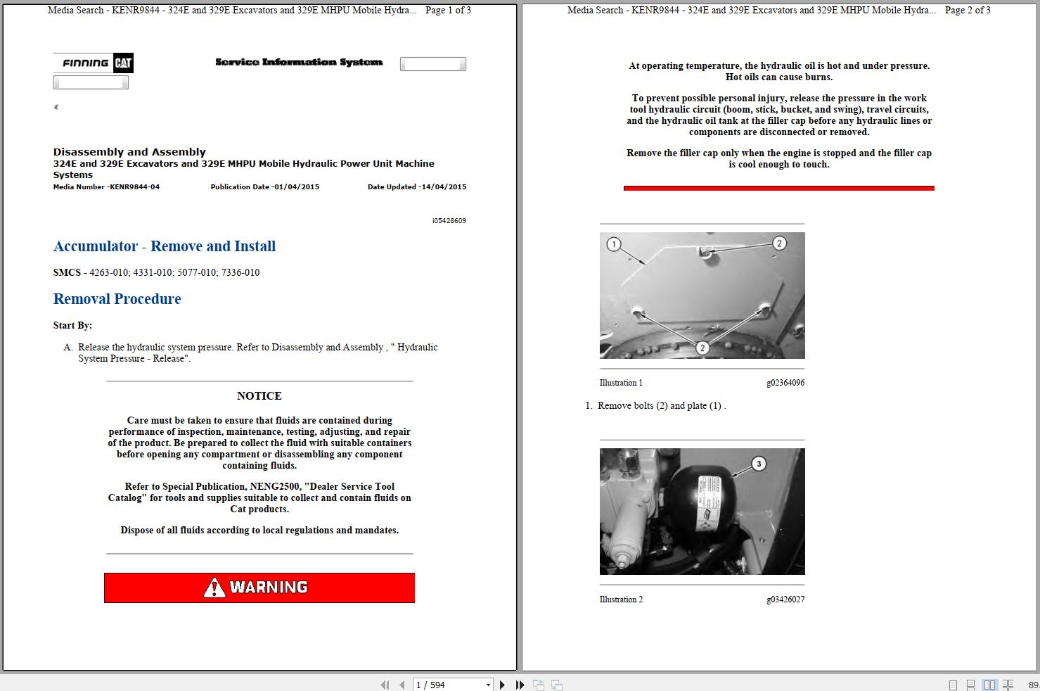 CAT Excavator 329E L PLW Operation Service Manual and Schematics 1