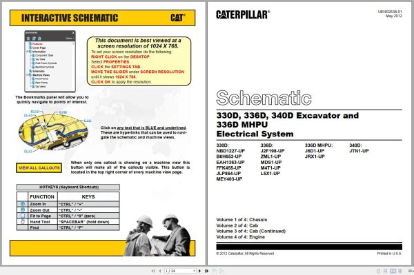 CAT Excavator 330D L B6H Operation Service Manual and Schematics 3