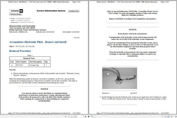 CAT Excavator 345C GCL Operation Service Manual and Schematics 1