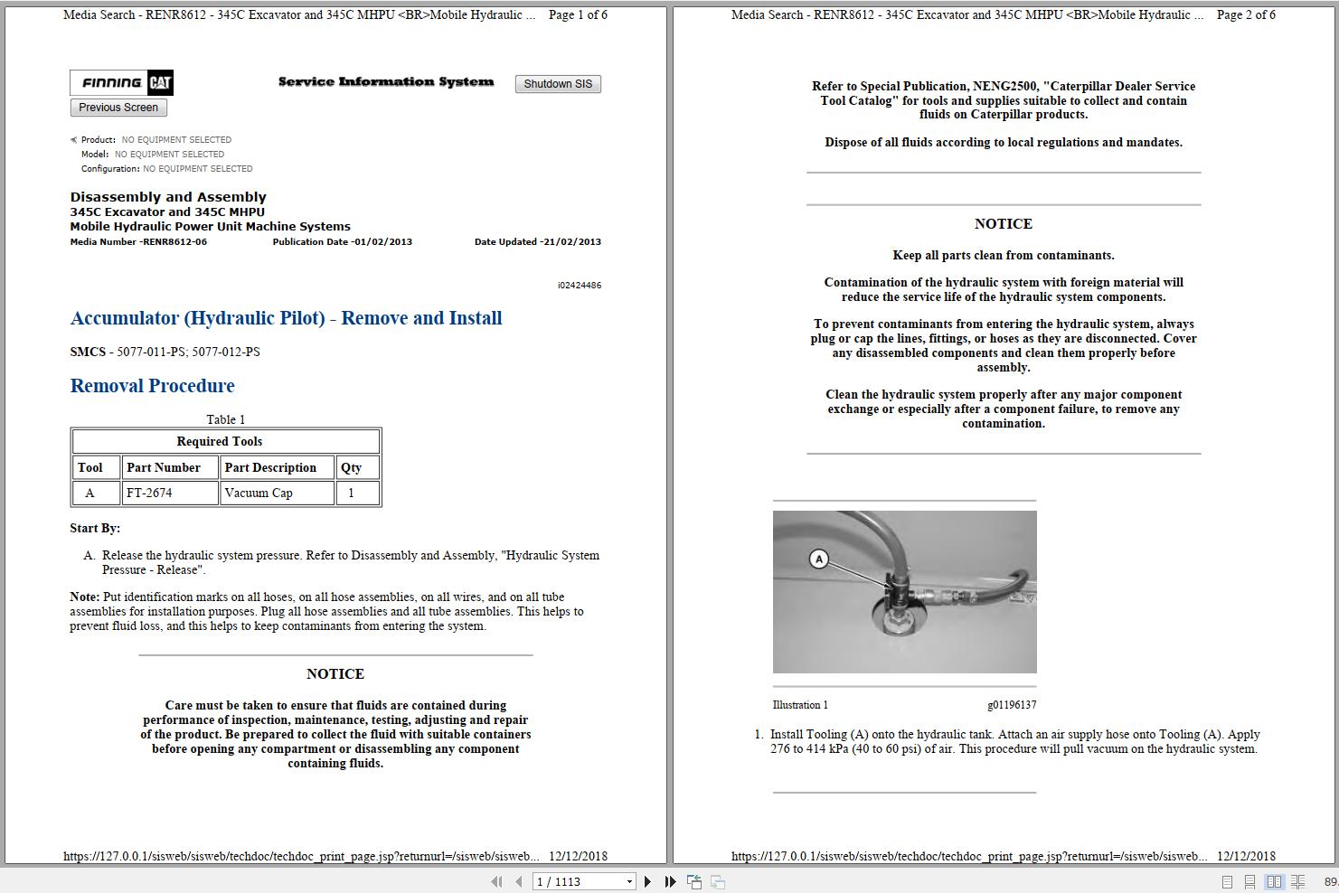 CAT Excavator 345C GCL Operation Service Manual and Schematics 1