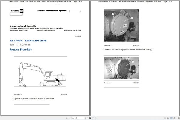 CAT Excavator 365B CFJ Operation Service Manual and Schematics 1
