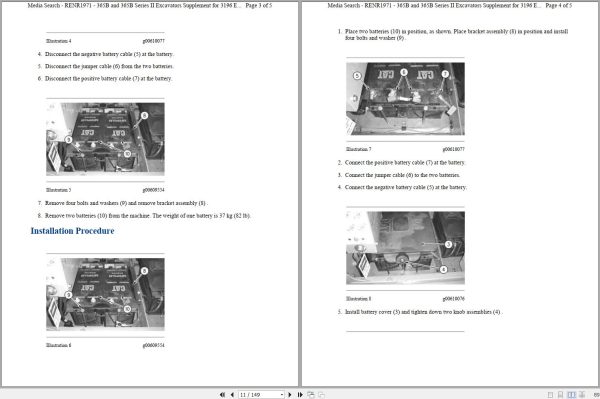 CAT Excavator 365B CFJ Operation Service Manual and Schematics 2