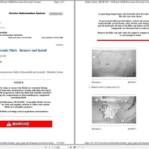 CAT Excavator 385B FDL Operation Service Manual and Schematics 1