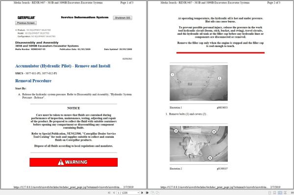 CAT Excavator 385B FDL Operation Service Manual and Schematics 1