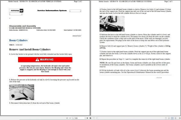 CAT Excavator E110B 5GK Operation Service Manual and Schematics 1
