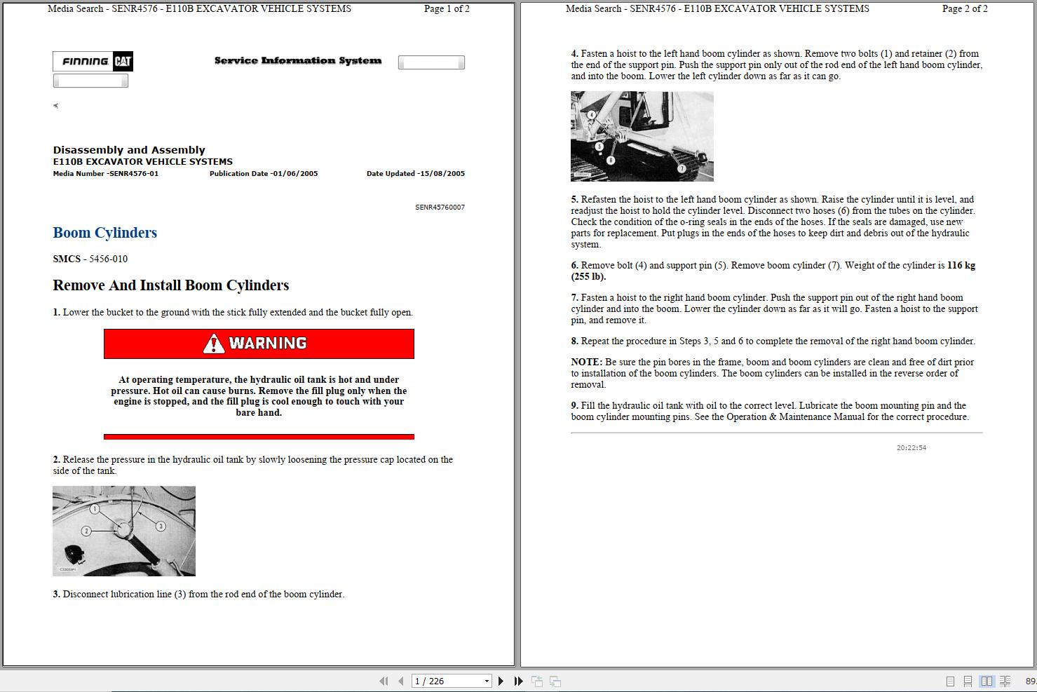 CAT Excavator E110B 5GK Operation Service Manual and Schematics 1