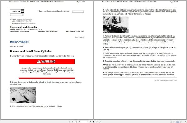 CAT Excavator E110B 9HF Operation Service Manual and Schematics 1