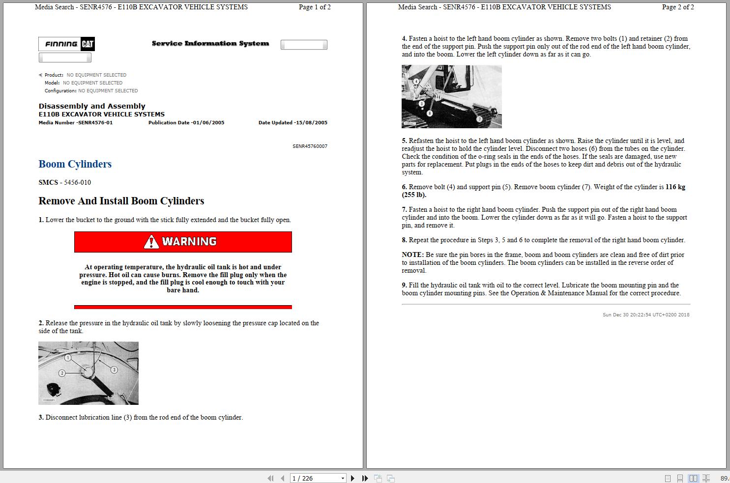 CAT Excavator E110B 9HF Operation Service Manual and Schematics 1