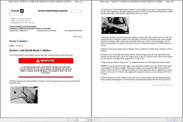 CAT Excavator E200B 6KF Operation Service Manual and Schematics 1