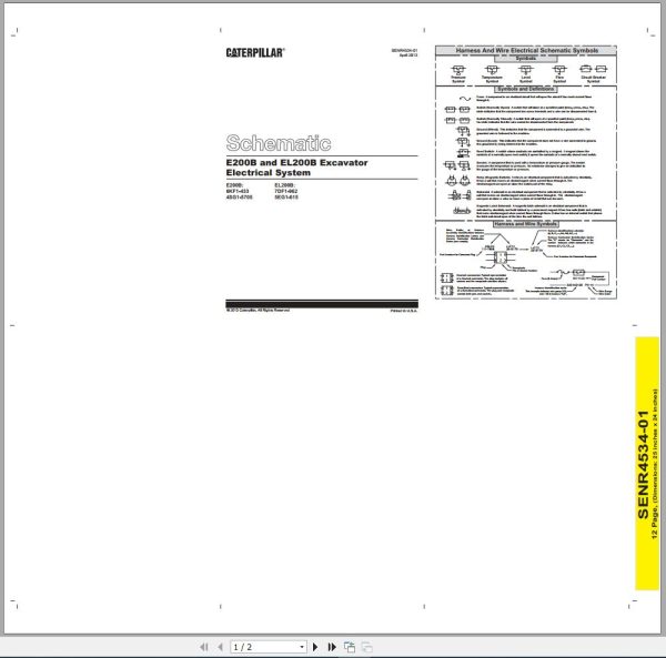 CAT Excavator E200B 6KF Operation Service Manual and Schematics 3