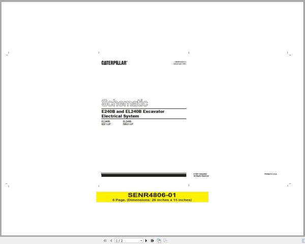 CAT Excavator E240B 8SF Operation Service Manual and Schematics 3