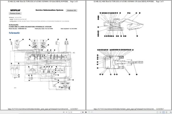 CAT Excavator E240B 8SF Operation Service Manual and Schematics 5