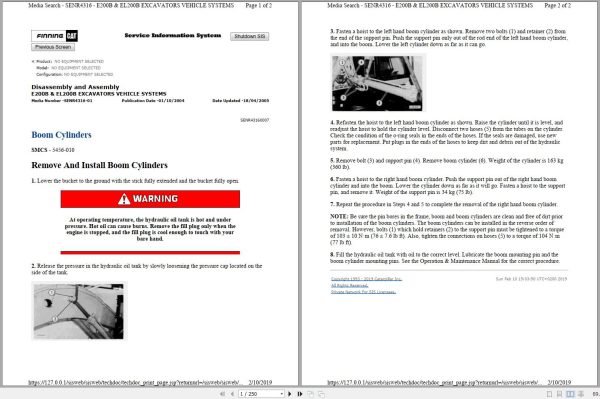 CAT Excavator EL200B 5EG Operation Service Manual and Schematics 1