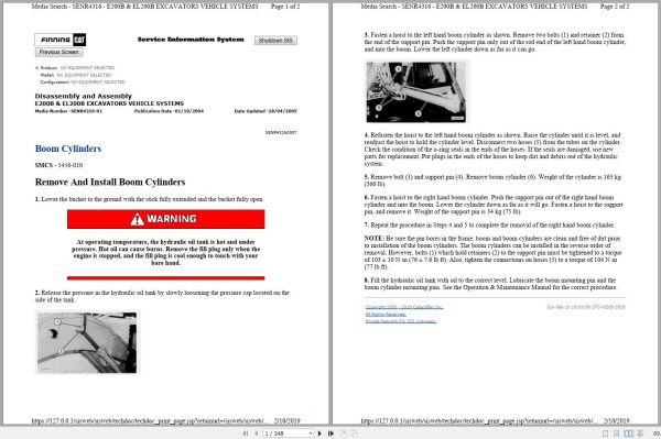 CAT Excavator EL200B 7DF Operation Service Manual and Schematics 1