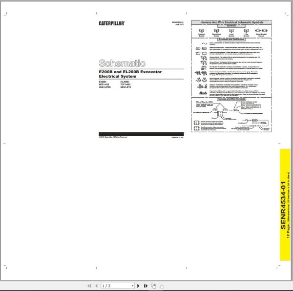 CAT Excavator EL200B 7DF Operation Service Manual and Schematics 3