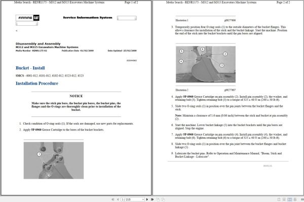 CAT Excavator M315 7ML Operation Service Manual and Schematics 1