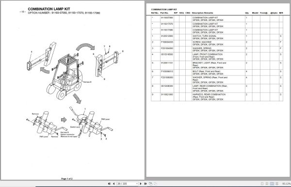 CAT Forklift DP30K FC Parts Manual 2