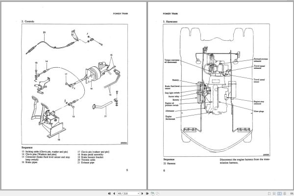 CAT Forklift DP60 DP70 Chassis Mast Service Manual 99709 86120 2