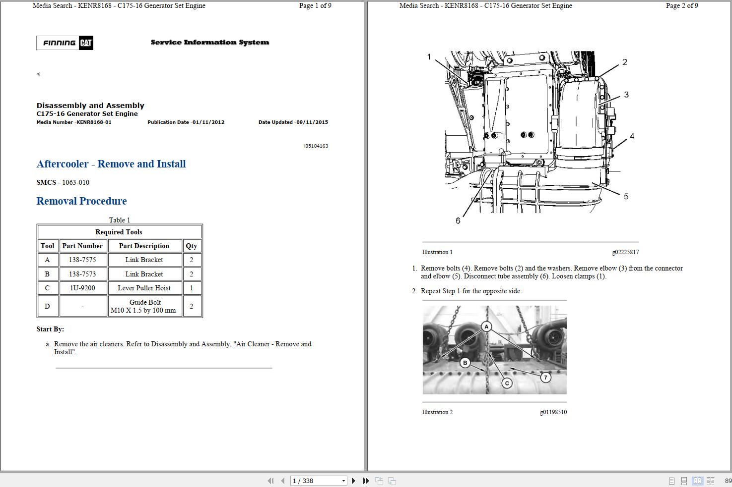 CAT Generator C175 16 WYC Operators Service Manual and Schematics 1