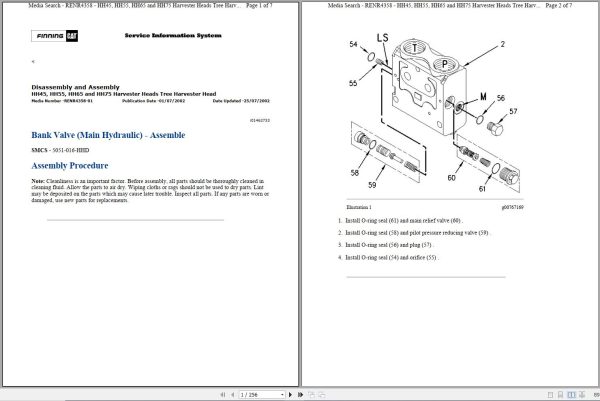 CAT Harvester Head HH55 CFS Operators Service Manual and Schematics 1