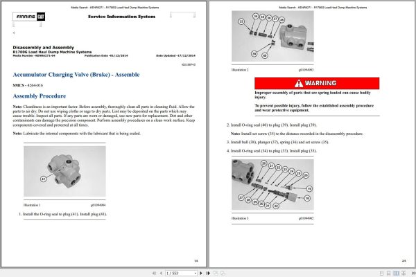 CAT Load Haul Dump R1700G SBR Operators Service Manual and Schematics 1
