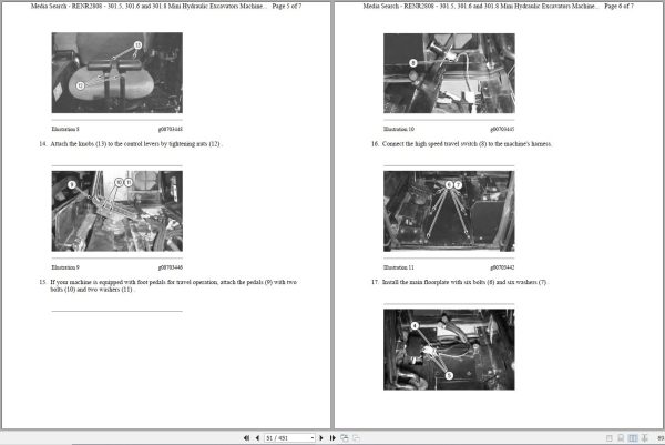 CAT Mini Hydraulic Excavator 301.5 3YW Operators Service Manual and Schematics 2