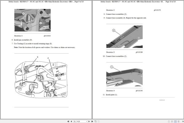 CAT Mini Hydraulic Excavator 301.6C JBB Operators Service Manual and Schematics 2