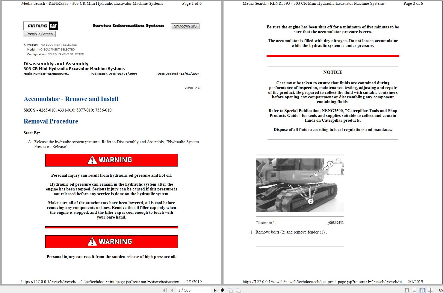 CAT Mini Hydraulic Excavator 303 DMA Operators Service Manual and Schematics 1