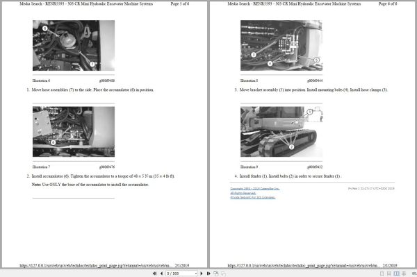 CAT Mini Hydraulic Excavator 303 DMA Operators Service Manual and Schematics 2