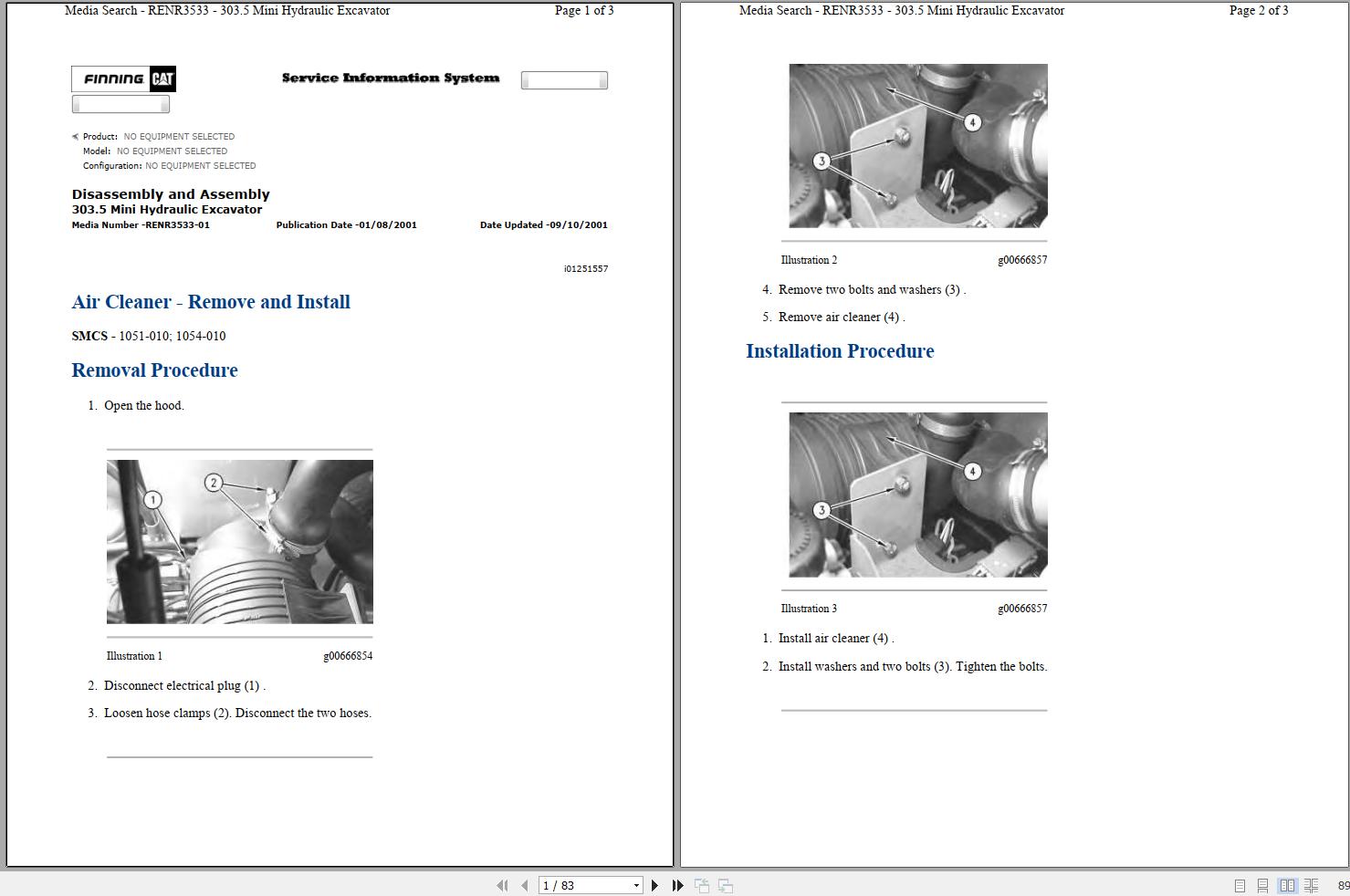 CAT Mini Hydraulic Excavator 303.5 AFW Operators Service Manual and Schematics 1