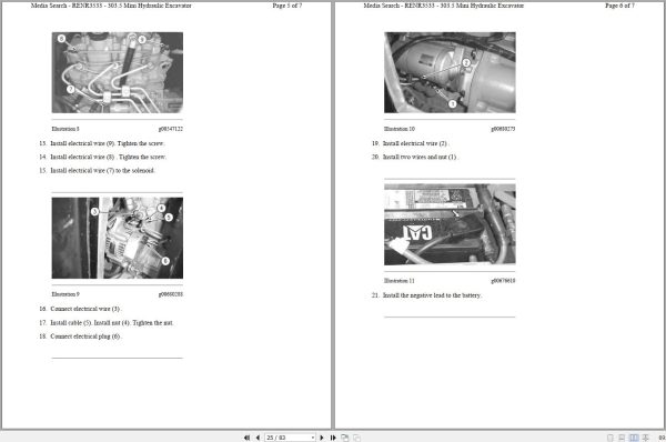 CAT Mini Hydraulic Excavator 303.5 AFW Operators Service Manual and Schematics 2
