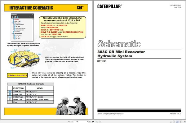 CAT Mini Hydraulic Excavator 303.5C CR CRL Operators Service Manual and Schematics 3