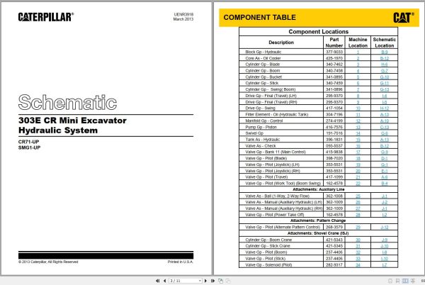CAT Mini Hydraulic Excavator 303E CR SMG Operators Service Manual and Schematics 3