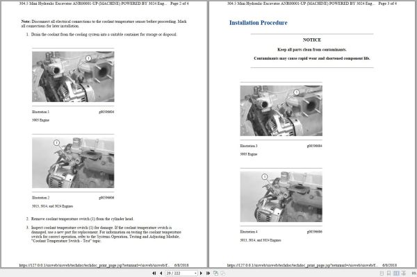 CAT Mini Hydraulic Excavator 304.5 ANR Operators Service Manual and Schematics 2